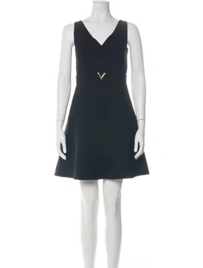 Pre-owned Valentino Virgin Wool Mini Dress In Green