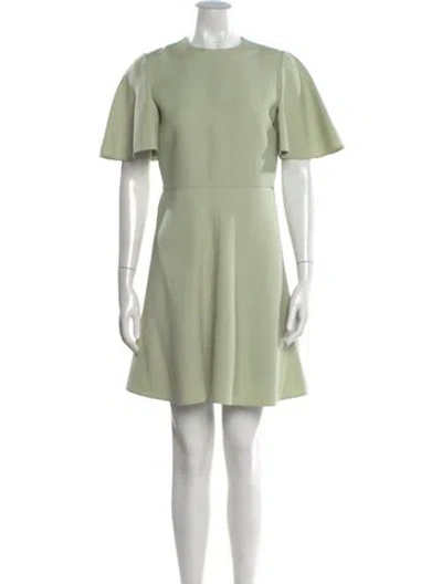Pre-owned Valentino Virgin Wool Mini Dress In Green