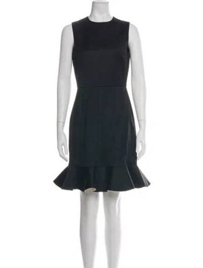 Pre-owned Valentino Virgin Wool Mini Dress In Green