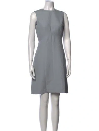 Pre-owned Valentino Virgin Wool Mini Dress In Grey