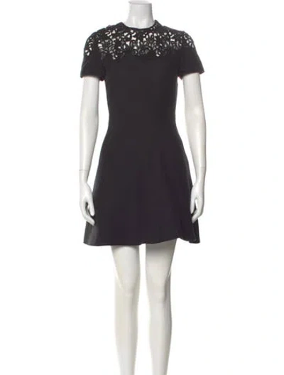 Pre-owned Valentino Virgin Wool Mini Dress In Multi