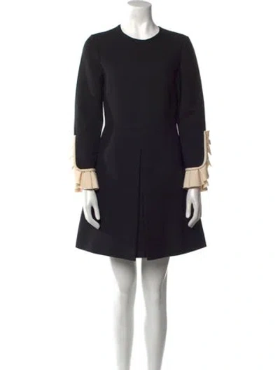 Pre-owned Valentino Virgin Wool Mini Dress In Multi