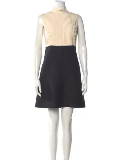Pre-owned Valentino Virgin Wool Mini Dress In Multi