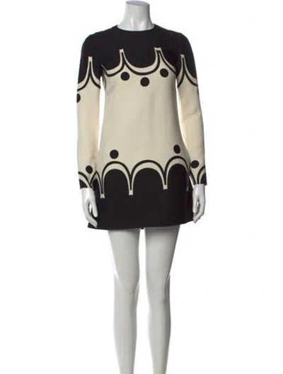 Pre-owned Valentino Virgin Wool Mini Dress In Multi