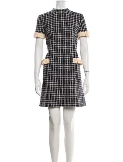 Pre-owned Valentino Virgin Wool Mini Dress In Multicolor