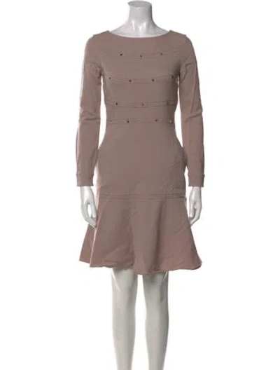 Pre-owned Valentino Virgin Wool Mini Dress In Neutral