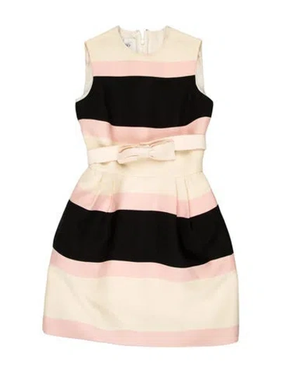 Pre-owned Valentino Virgin Wool Mini Dress In Neutral