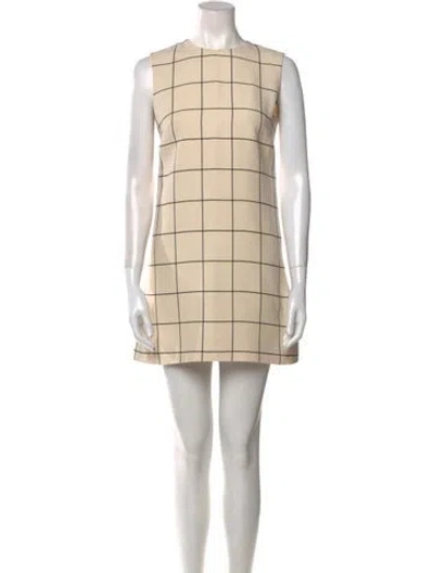 Pre-owned Valentino Virgin Wool Mini Dress In Neutral