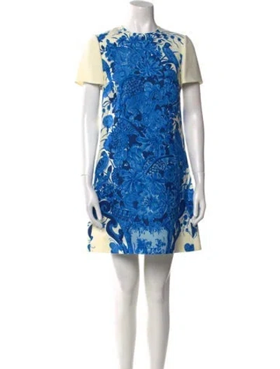 Pre-owned Valentino Virgin Wool Mini Dress In Neutral