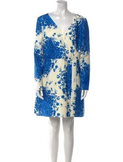 Pre-owned Valentino Virgin Wool Mini Dress In Neutral