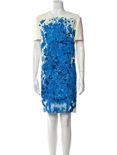 Pre-owned Valentino Virgin Wool Mini Dress In Neutral