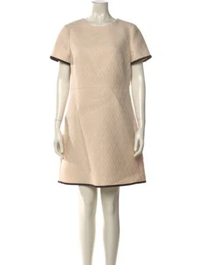 Pre-owned Valentino Virgin Wool Mini Dress In Neutral