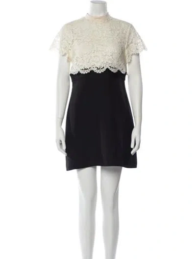 Pre-owned Valentino Virgin Wool Mini Dress In Neutral