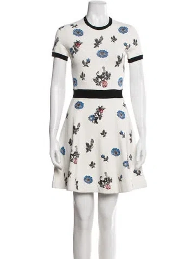 Pre-owned Valentino Virgin Wool Mini Dress In Neutral