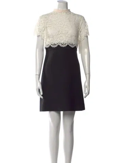 Pre-owned Valentino Virgin Wool Mini Dress In Neutral