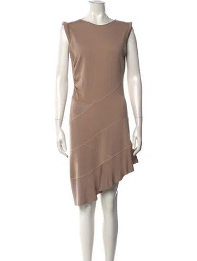 Pre-owned Valentino Virgin Wool Mini Dress In Neutral