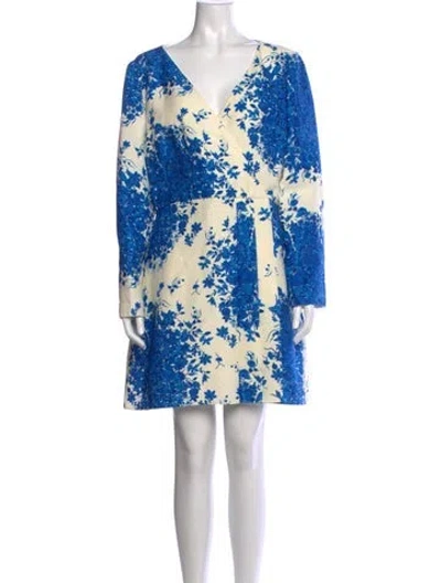 Pre-owned Valentino Virgin Wool Mini Dress In Neutrals