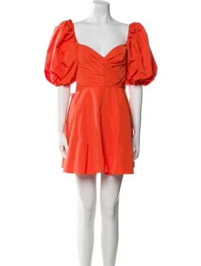 Pre-owned Valentino Virgin Wool Mini Dress In Orange