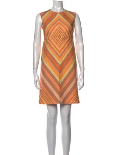 Pre-owned Valentino Virgin Wool Mini Dress In Orange