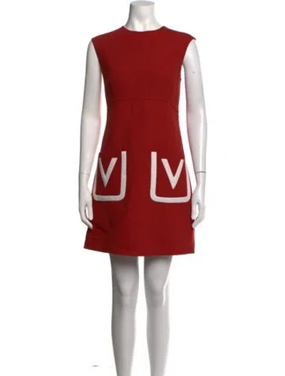 Pre-owned Valentino Virgin Wool Mini Dress In Orange
