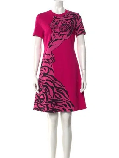 Pre-owned Valentino Virgin Wool Mini Dress In Pink