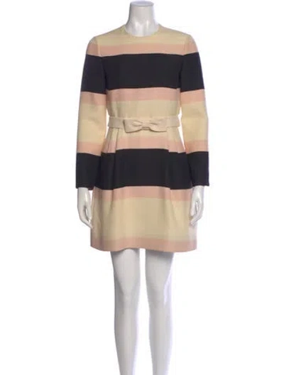 Pre-owned Valentino Virgin Wool Mini Dress In Pink