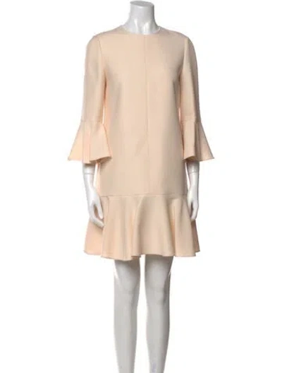 Pre-owned Valentino Virgin Wool Mini Dress In Pink