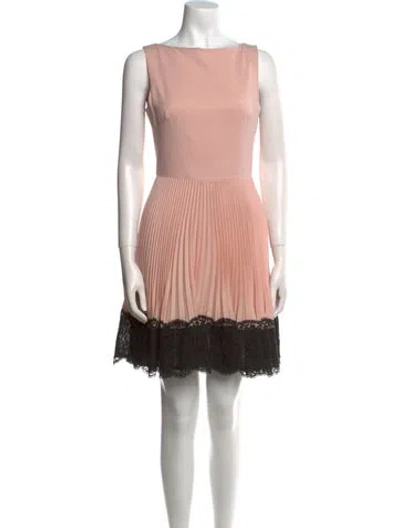 Pre-owned Valentino Virgin Wool Mini Dress In Pink