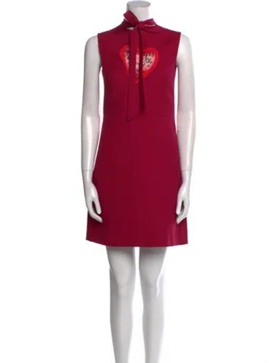 Pre-owned Valentino Virgin Wool Mini Dress In Pink