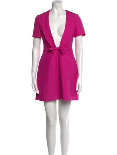 Pre-owned Valentino Virgin Wool Mini Dress In Pink