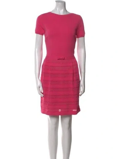 Pre-owned Valentino Virgin Wool Mini Dress In Pink