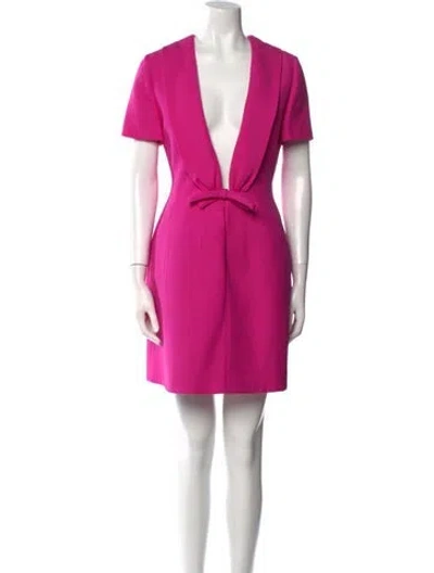 Pre-owned Valentino Virgin Wool Mini Dress In Pink