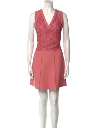 Pre-owned Valentino Virgin Wool Mini Dress In Pink