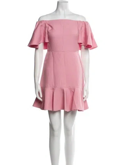 Pre-owned Valentino Virgin Wool Mini Dress In Pink