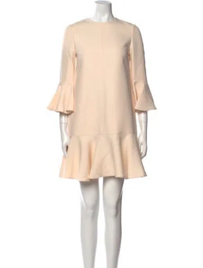 Pre-owned Valentino Virgin Wool Mini Dress In Pink