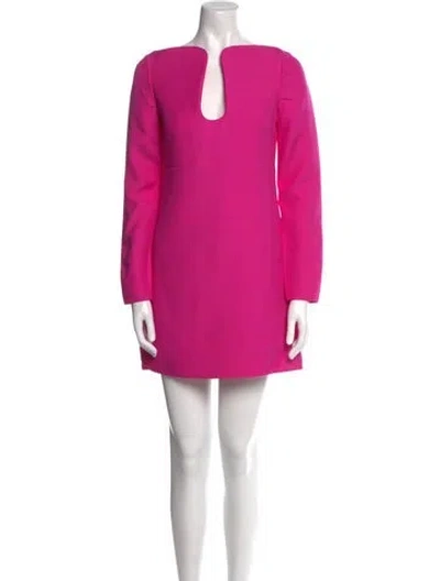 Pre-owned Valentino Virgin Wool Mini Dress In Pink
