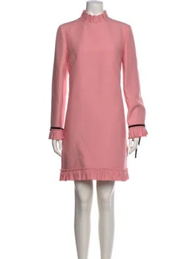 Pre-owned Valentino Virgin Wool Mini Dress In Pink