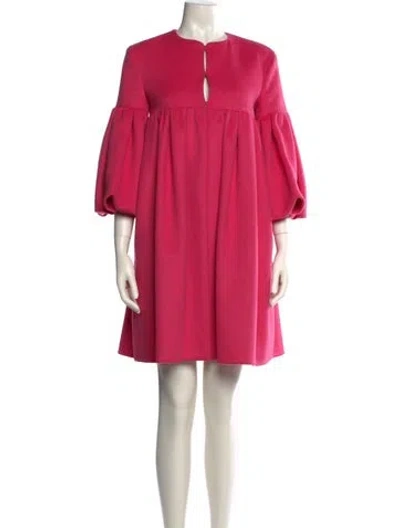 Pre-owned Valentino Virgin Wool Mini Dress In Pink