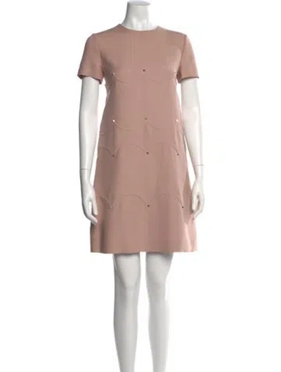 Pre-owned Valentino Virgin Wool Mini Dress In Pink