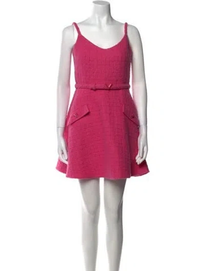 Pre-owned Valentino Virgin Wool Mini Dress In Pink