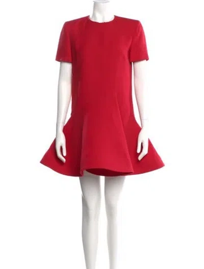 Pre-owned Valentino Virgin Wool Mini Dress In Pink