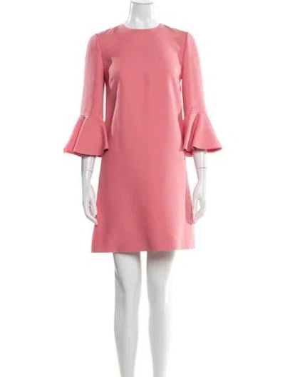 Pre-owned Valentino Virgin Wool Mini Dress In Pink