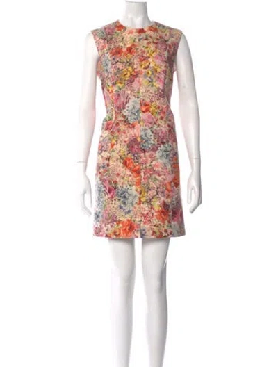 Pre-owned Valentino Virgin Wool Mini Dress In Pink