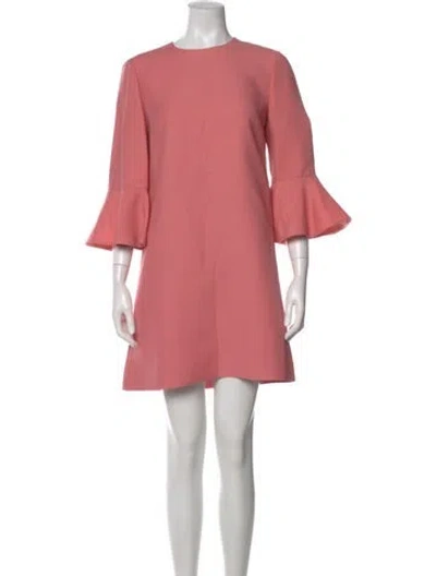 Pre-owned Valentino Virgin Wool Mini Dress In Pink