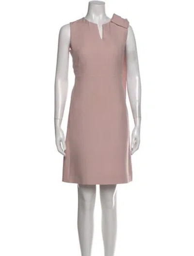 Pre-owned Valentino Virgin Wool Mini Dress In Pink