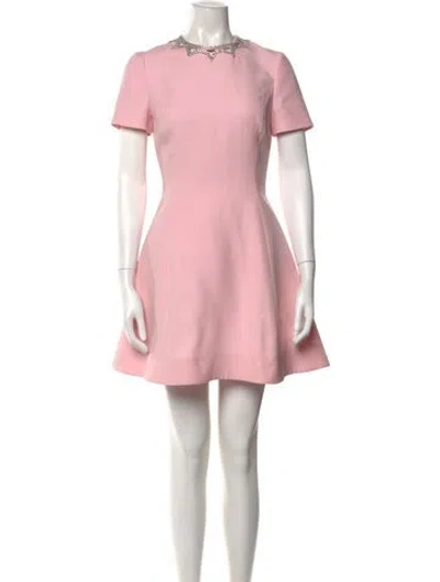 Pre-owned Valentino Virgin Wool Mini Dress In Pink
