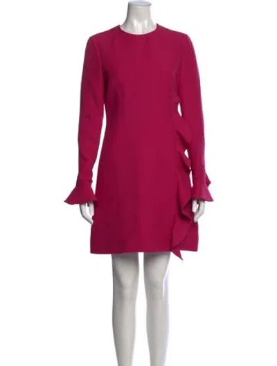 Pre-owned Valentino Virgin Wool Mini Dress In Pink