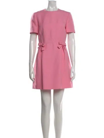 Pre-owned Valentino Virgin Wool Mini Dress In Pink