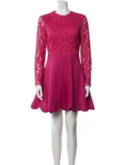 Pre-owned Valentino Virgin Wool Mini Dress In Pink