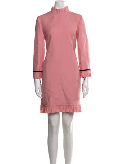 Pre-owned Valentino Virgin Wool Mini Dress In Pink